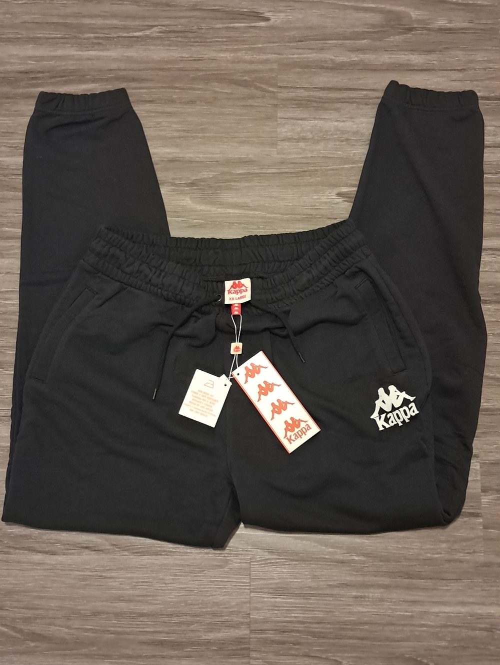 Kappa Sweatpants / Joggers  Men's XXL Black 38168JW Black Smoke-White Brite